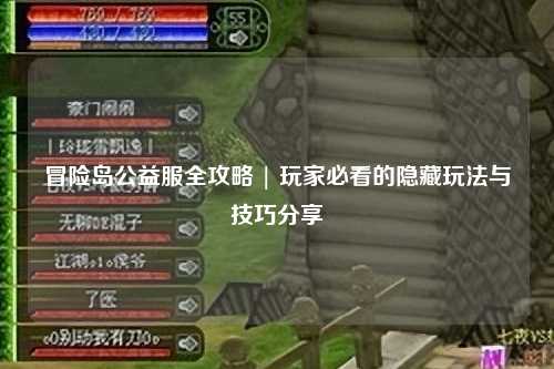 冒险岛公益服全攻略 | 玩家必看的隐藏玩法与技巧分享