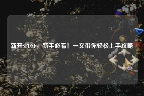新开SFDNF，新手必看！一文带你轻松上手攻略