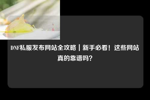 DNF私服发布网站全攻略|新手必看!这些网站真的靠谱吗?